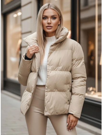 Dámská prošívaná zimní bunda light beige Dstreet model 21995474 - FashionStreet