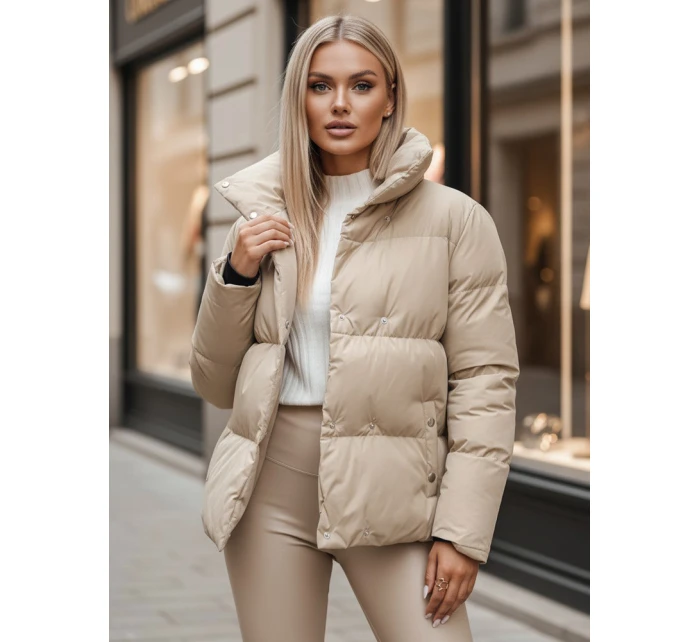 Dámská prošívaná zimní bunda light beige Dstreet model 21995474 - FashionStreet
