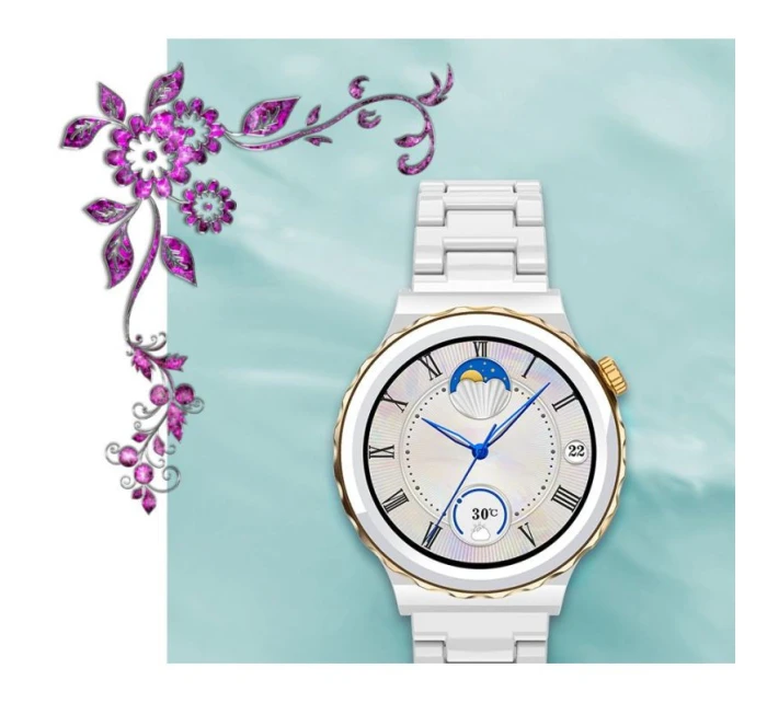 Dámské chytré hodinky Silver + Black Strap model 21804965 - RUBICON Dámské chytré hodinky Silver + Black Strap model 21804965 - RUBICON