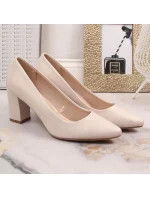 Sergio Leone W SK403C béžové perlové lodičky na podpätku Sergio Leone W SK403C béžové perlové lodičky na podpätku