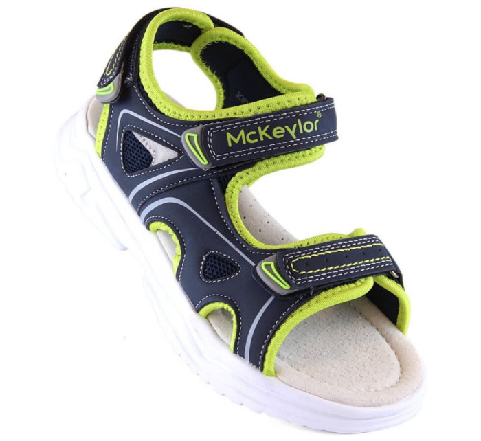 McKeylor Jr JAN229B Sandále na suchý zips tmavo modré a zelené
