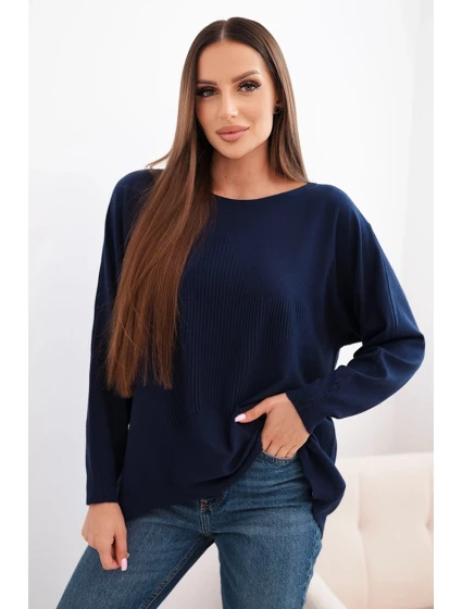 Dámský svetr s delším zadním dílem a model 21731272 - K-Fashion