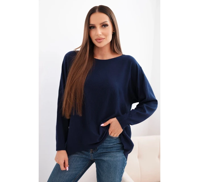 Dámský svetr s delším zadním dílem a model 21731272 - K-Fashion