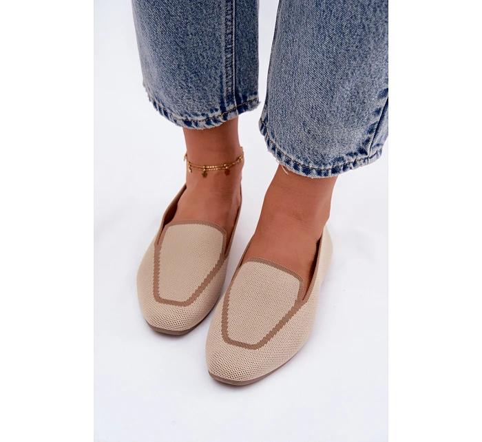 Dámské mokasíny z Ploché Béžové model 22122481 - Boto