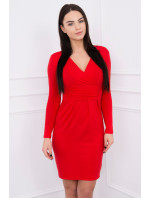 Priliehavé šaty s rozparkom pod prsiami, červené