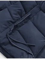 Tmavomodrá krátka dámska zimná bunda (TY043-2)