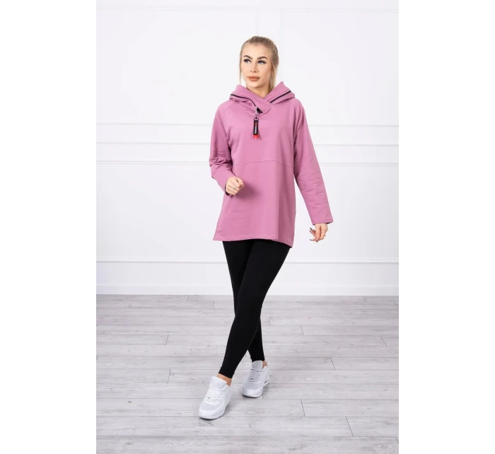 Tmavo ružová tunika na zips s kapucňou Oversize Tmavo ružová tunika na zips s kapucňou Oversize
