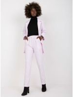 Svetlo fialová dvojdielna elegantná súprava s nohavicami