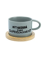 Byť naštvaný je moja nadprirodzená vlastnosť - sivý hrnček s makrónkou 200 ml