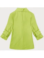 Dámské sako s nařasenými rukávy limetkově zelené model 21168299 - Good looking Dámské sako s nařasenými rukávy limetkově zelené model 21168299 - Good looking