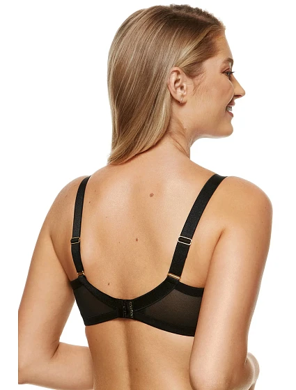 Dámská podprsenka model 21486090 Černá s béžovou - Gorteks