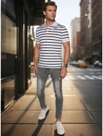 Pánská pruhovaná polokošile bílá Dstreet model 21987899 - FashionStreet Pánská pruhovaná polokošile bílá Dstreet model 21987899 - FashionStreet