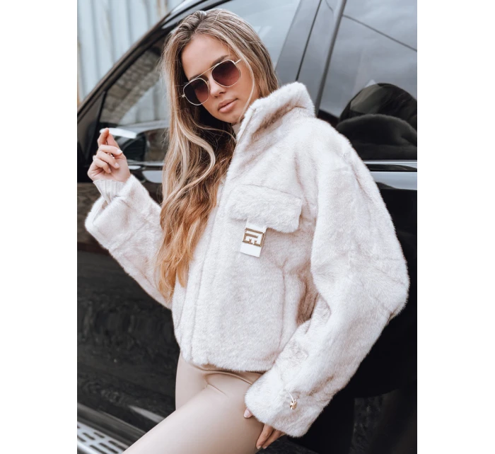 FashionStreet dámsky krátky biely kožuch TY5250