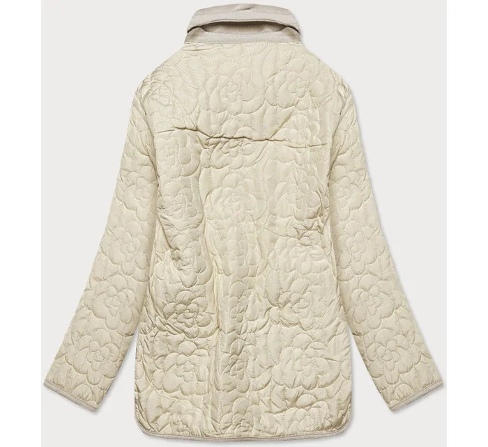 Tenká dámská bunda v krémové barvě s ozdobným prošíváním model 15834460 - Ann Gissy