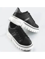 Čierne dámske tenisky sneakers "traktory" (88-25)