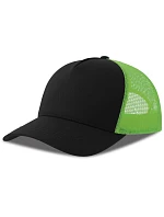 Atlantis Headwear Rapper Cotton-S 5-panelová truckerová čiapka 33.0260 čierna/zelená fluo Atlantis Headwear Rapper Cotton-S 5-panelová truckerová čiapka 33.0260 čierna/zelená fluo