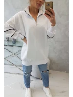 Mikina so zipsom a vreckami biela