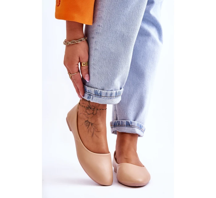 Kožené klasické béžové model 21613286 - EVENTO