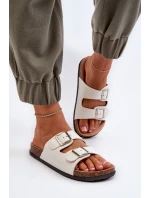 Dámské sandály s přezkami bílé model 21653013 - Boto