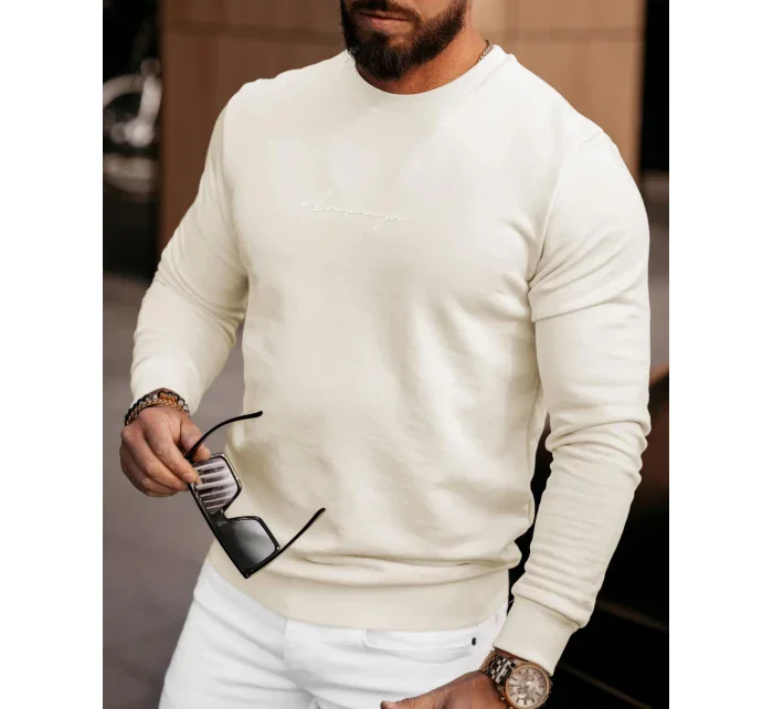 Pánská mikina model 18593251 ecru - Ola Voga Pánská mikina model 18593251 ecru - Ola Voga