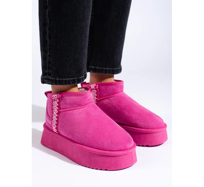 Trendy sněhule růžové dámské platforma Trendy sněhule růžové dámské platforma