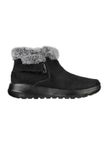Skechers ON-THE-GO JOY FIRST GLANCE Dámske semišové kožené zimné topánky s umelou kožušinou Black (144041-BKGY) Dámske