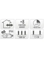 VIANOČNÝ STROMČEK SVETELNÁ REŤAZ 240 VIEDOL ČASOVAČ STUDENÁ BIELA