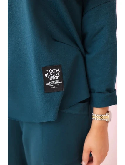 Bavlnená mikina nohavice set navy