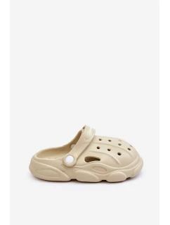 Dětské pěnové pantofle Crocs Béžove Cloudy
