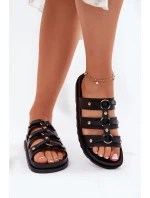 Klapki Damskie Z Paskami Czarne Pasiriela Klapki Damskie Z Paskami Czarne Pasiriela