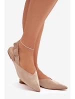 Dámské baleríny s přezkou béžové model 21834832 - Boto