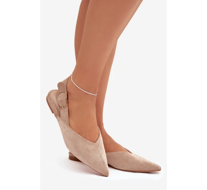 Dámské baleríny s přezkou béžové model 21834832 - Boto