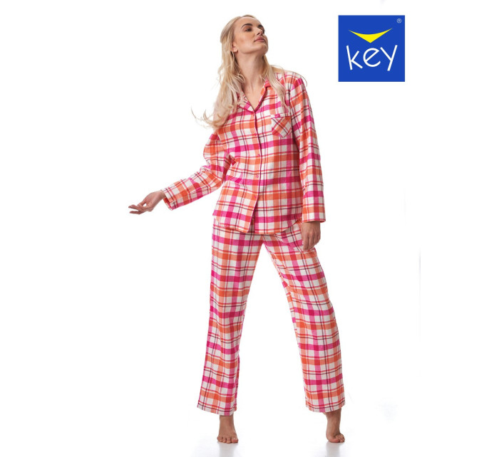 Dámske rozopínacie pyžamo Key LNS 437 B23 dł/r S-XL