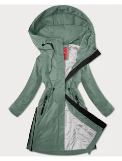 Svetlozelená jednoduchá dámska bunda s kapucňou LHD (LHD-24592)