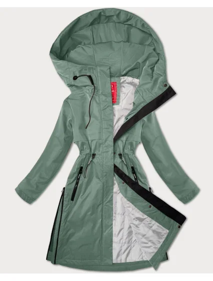 Světle zelená dámská bunda s kapucí model 20927375 - LHD