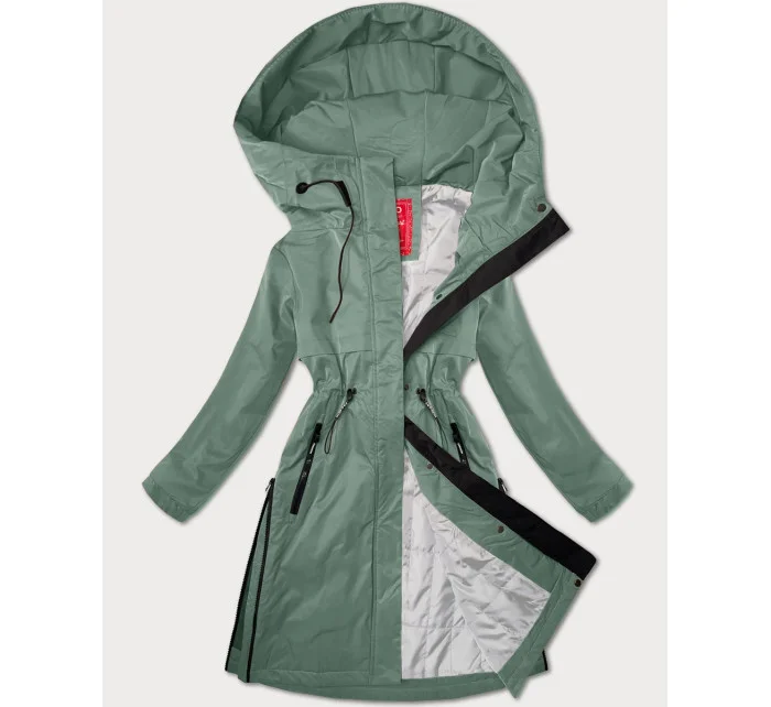 Světle zelená dámská bunda s kapucí model 20927375 - LHD