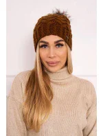 Fleecová čepice Daria model 18750089 světle hnědá - K-Fashion Fleecová čepice Daria model 18750089 světle hnědá - K-Fashion