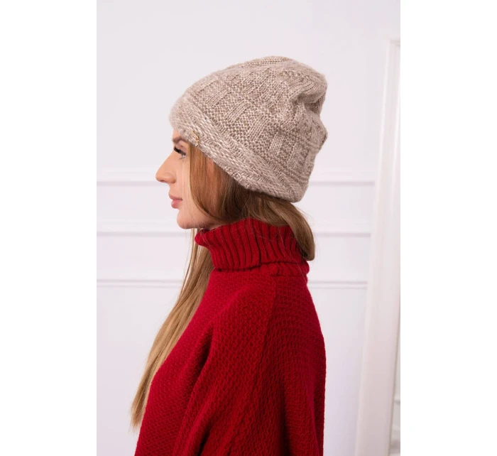 Fleecová čiapka Edyta K298 béžová