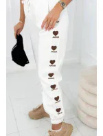 Bavlnené nohavice Amour ecru Bavlnené nohavice Amour ecru