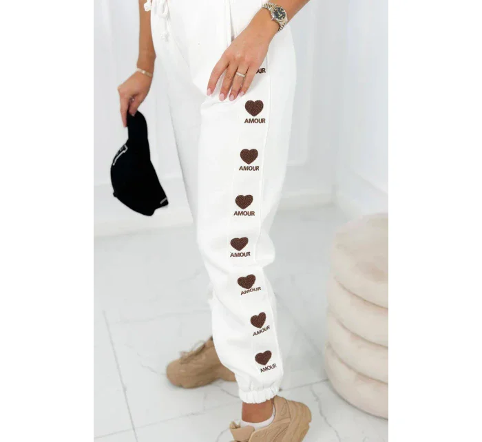 Bavlnené nohavice Amour ecru Bavlnené nohavice Amour ecru