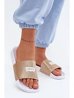 Dětské pantofle LEVI'S VPOL0251S-3923 Zlaté s brokátom