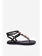 Dámské žabky s podrážkou s ozdobami Černé model 22111447 - Boto