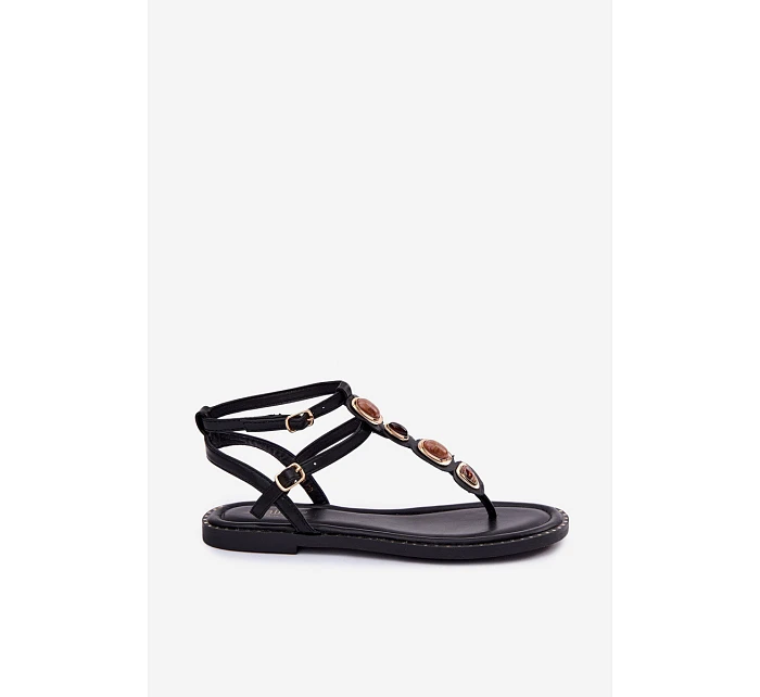 Dámské žabky s podrážkou s ozdobami Černé model 22111447 - Boto