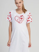 Dámska tehotenská nočná košeľa Love Light Grey Printed - Vienetta