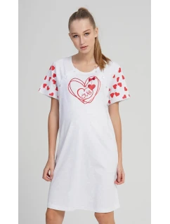 Dámska tehotenská nočná košeľa Love Light Grey Printed - Vienetta