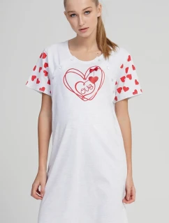 Dámska tehotenská nočná košeľa Love Light Grey Printed - Vienetta