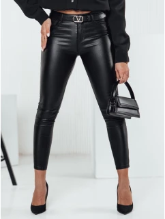 Dámské kalhoty z voskované kůže black Dstreet model 21982405 - FashionStreet