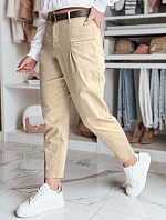 Dámske bavlnené nohavice CHINOSKA dark beige FashionStreet UY2556