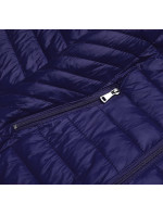 Tmavě modrá prošívaná dámská bunda s kapucí (B0124-3)