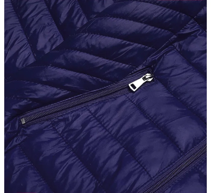 Tmavě modrá prošívaná dámská bunda s kapucí model 18038058 - S'WEST